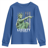 Liberty Has Spoken Youth Sweatshirt Funny Basketball Statue of Liberty Pointing Meme