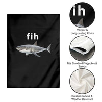 Funny Fih Shark Misspelled Fish Meme Garden Flag Great White Shark Lover