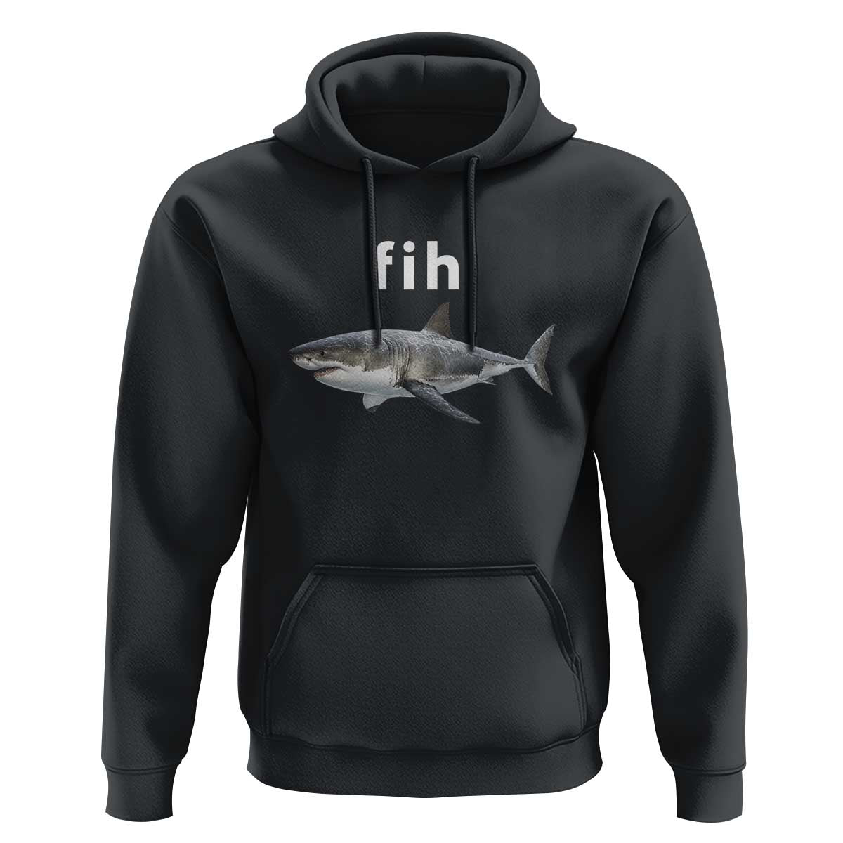Funny Fih Shark Misspelled Fish Meme Hoodie Great White Shark Lover