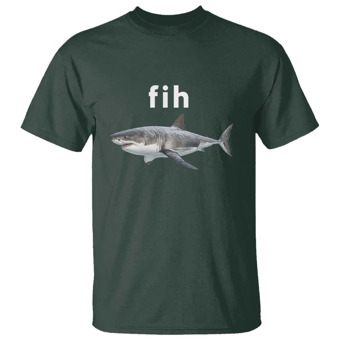 Funny Fih Shark Misspelled Fish Meme T Shirt Great White Shark Lover