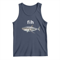 Funny Fih Shark Misspelled Fish Meme Tank Top Great White Shark Lover