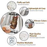 Dont Mess With Old Ladies We Dont Get To This Age By Being Stupid Throw Blanket Cute Owl - Wonder Print Shop