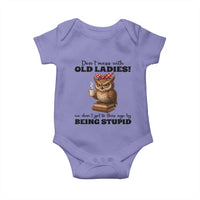 Dont Mess With Old Ladies We Dont Get To This Age By Being Stupid Baby Onesie Cute Owl - Wonder Print Shop