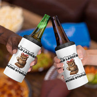 Dont Mess With Old Ladies We Dont Get To This Age By Being Stupid 4 in 1 Can Cooler Tumbler Cute Owl - Wonder Print Shop