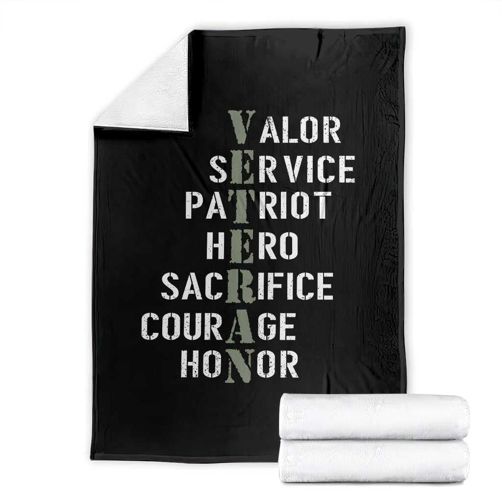 Veterans Valor Service Patriot Hero Sacrifice Courage Honor Throw Blanket - Wonder Print Shop