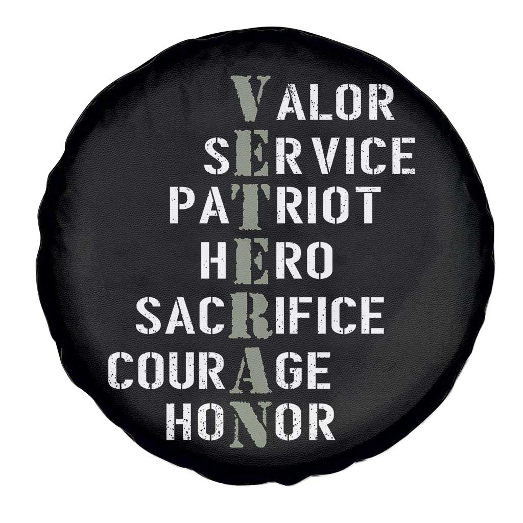 Veterans Valor Service Patriot Hero Sacrifice Courage Honor Spare Tire Cover - Wonder Print Shop