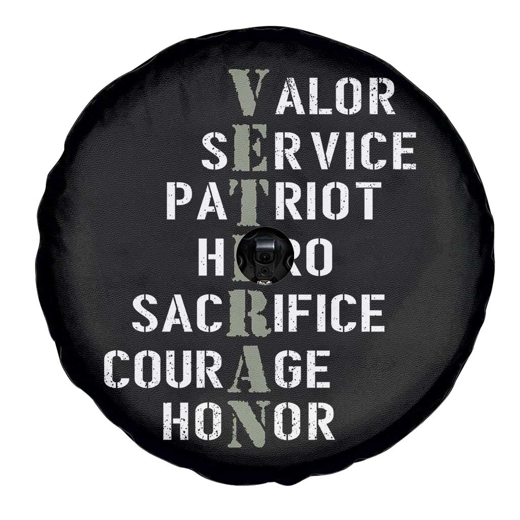 Veterans Valor Service Patriot Hero Sacrifice Courage Honor Spare Tire Cover - Wonder Print Shop