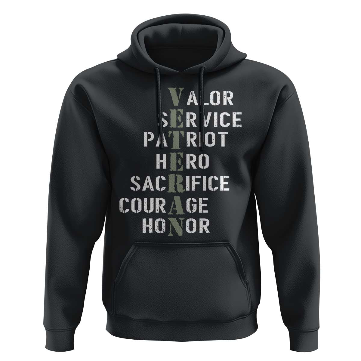 Veterans Valor Service Patriot Hero Sacrifice Courage Honor Hoodie - Wonder Print Shop