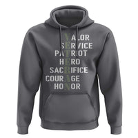 Veterans Valor Service Patriot Hero Sacrifice Courage Honor Hoodie - Wonder Print Shop