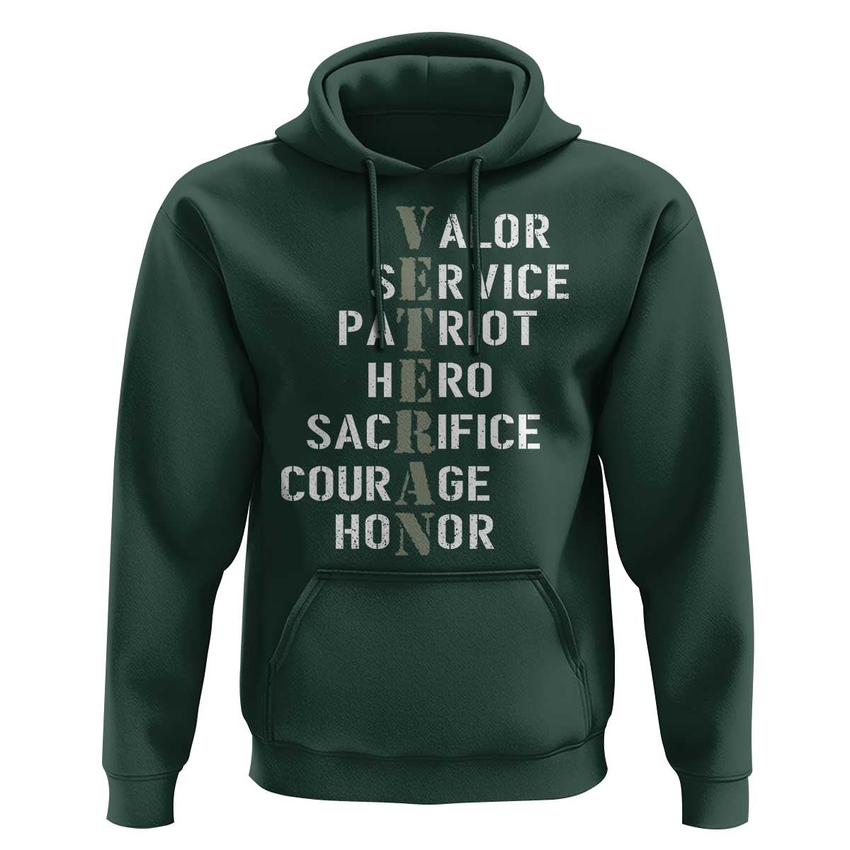 Veterans Valor Service Patriot Hero Sacrifice Courage Honor Hoodie - Wonder Print Shop