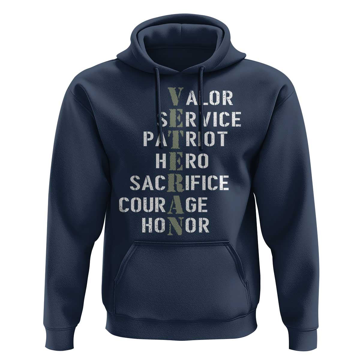 Veterans Valor Service Patriot Hero Sacrifice Courage Honor Hoodie - Wonder Print Shop