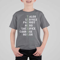Veterans Valor Service Patriot Hero Sacrifice Courage Honor T Shirt For Kid - Wonder Print Shop