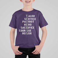 Veterans Valor Service Patriot Hero Sacrifice Courage Honor T Shirt For Kid - Wonder Print Shop