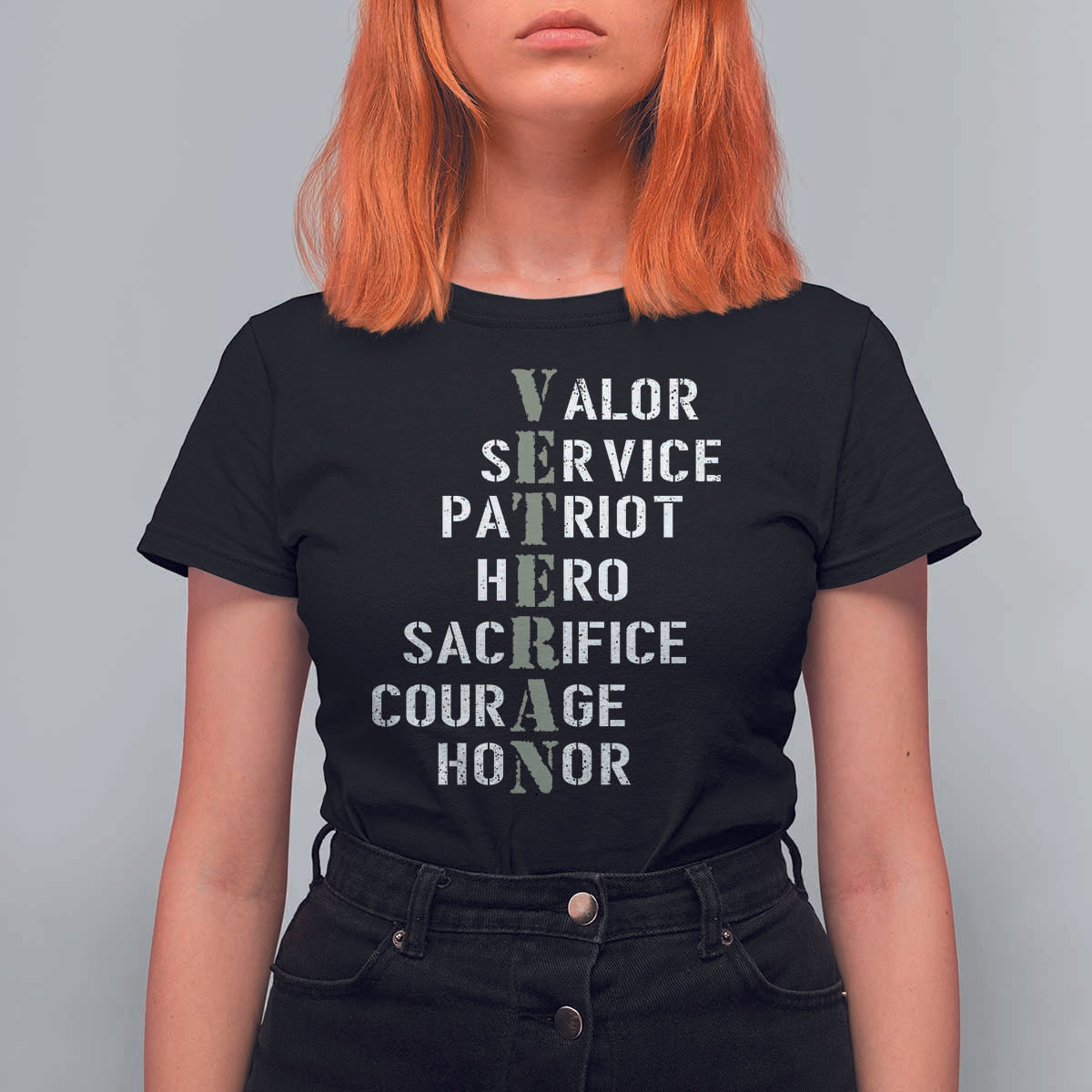 Veterans Valor Service Patriot Hero Sacrifice Courage Honor T Shirt For Women - Wonder Print Shop