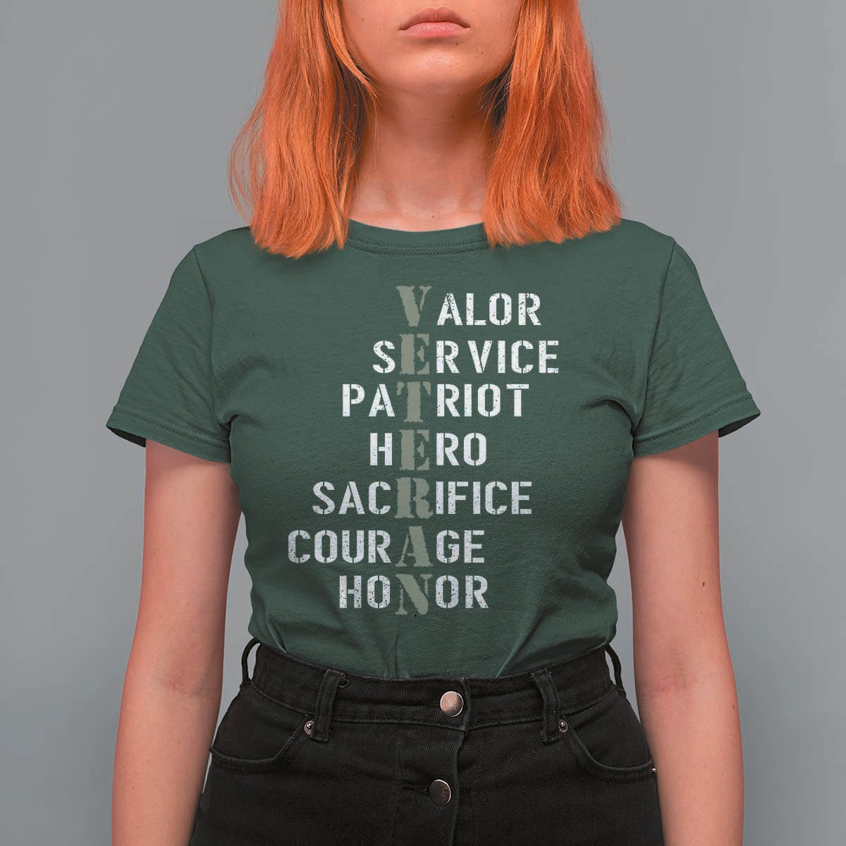 Veterans Valor Service Patriot Hero Sacrifice Courage Honor T Shirt For Women - Wonder Print Shop