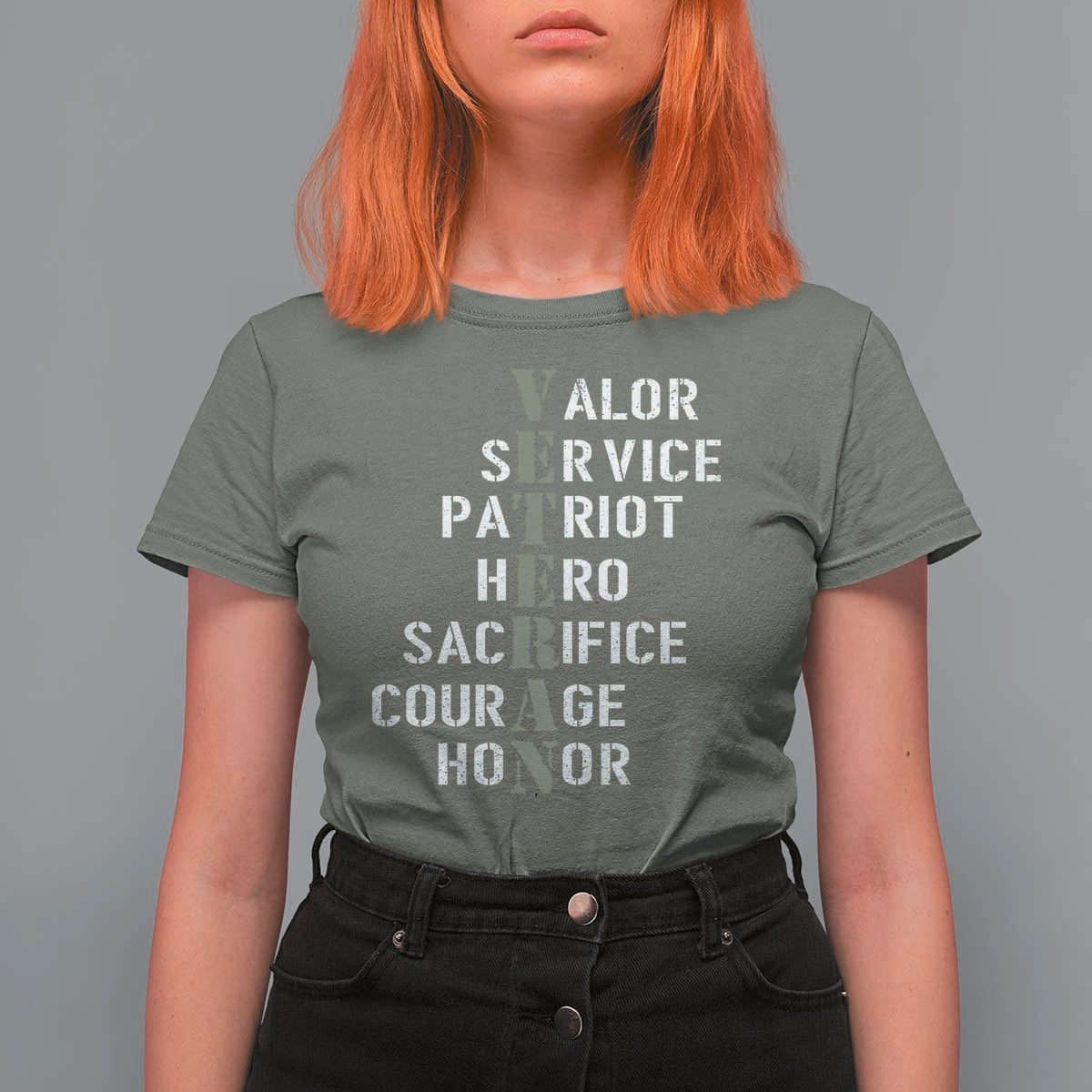 Veterans Valor Service Patriot Hero Sacrifice Courage Honor T Shirt For Women - Wonder Print Shop
