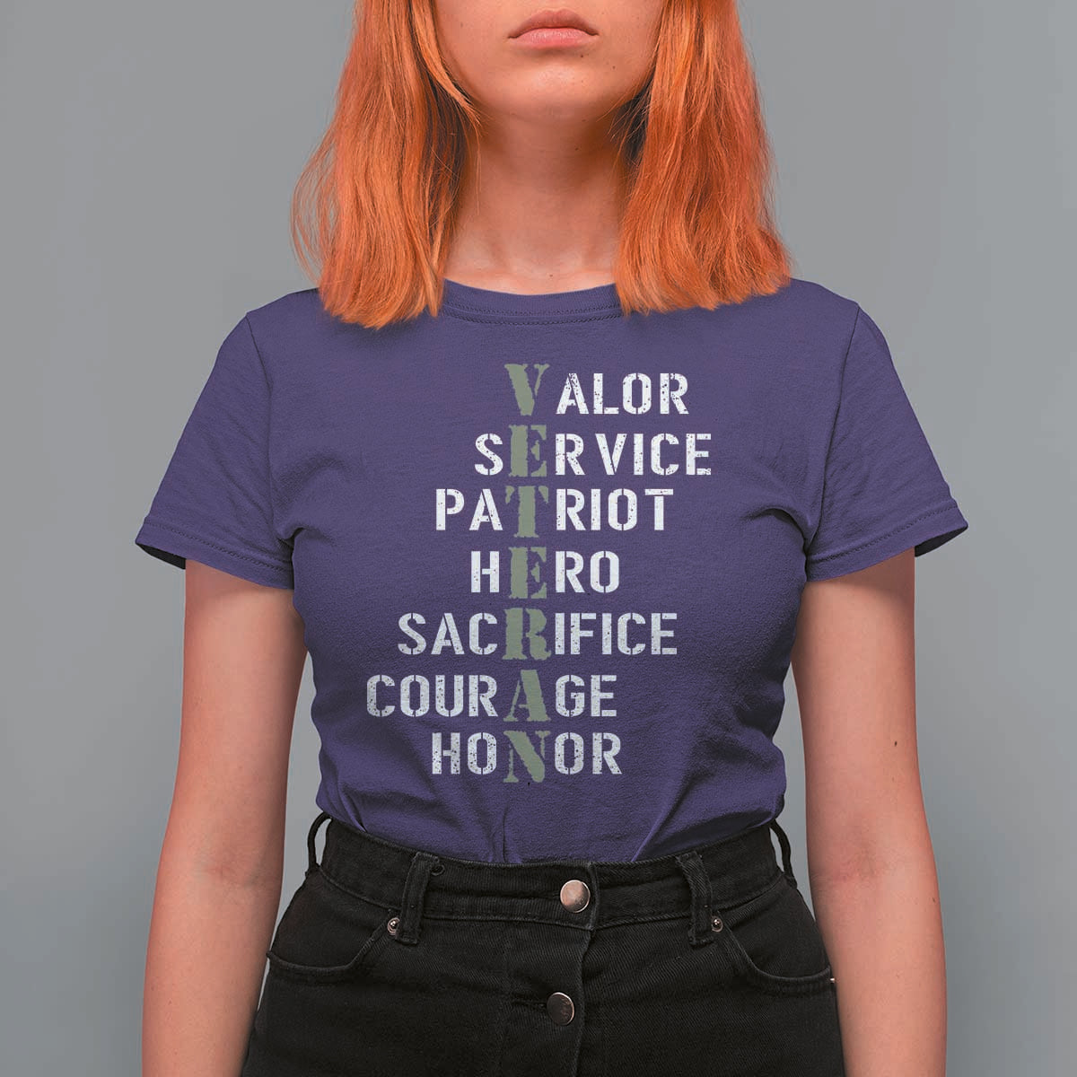 Veterans Valor Service Patriot Hero Sacrifice Courage Honor T Shirt For Women - Wonder Print Shop