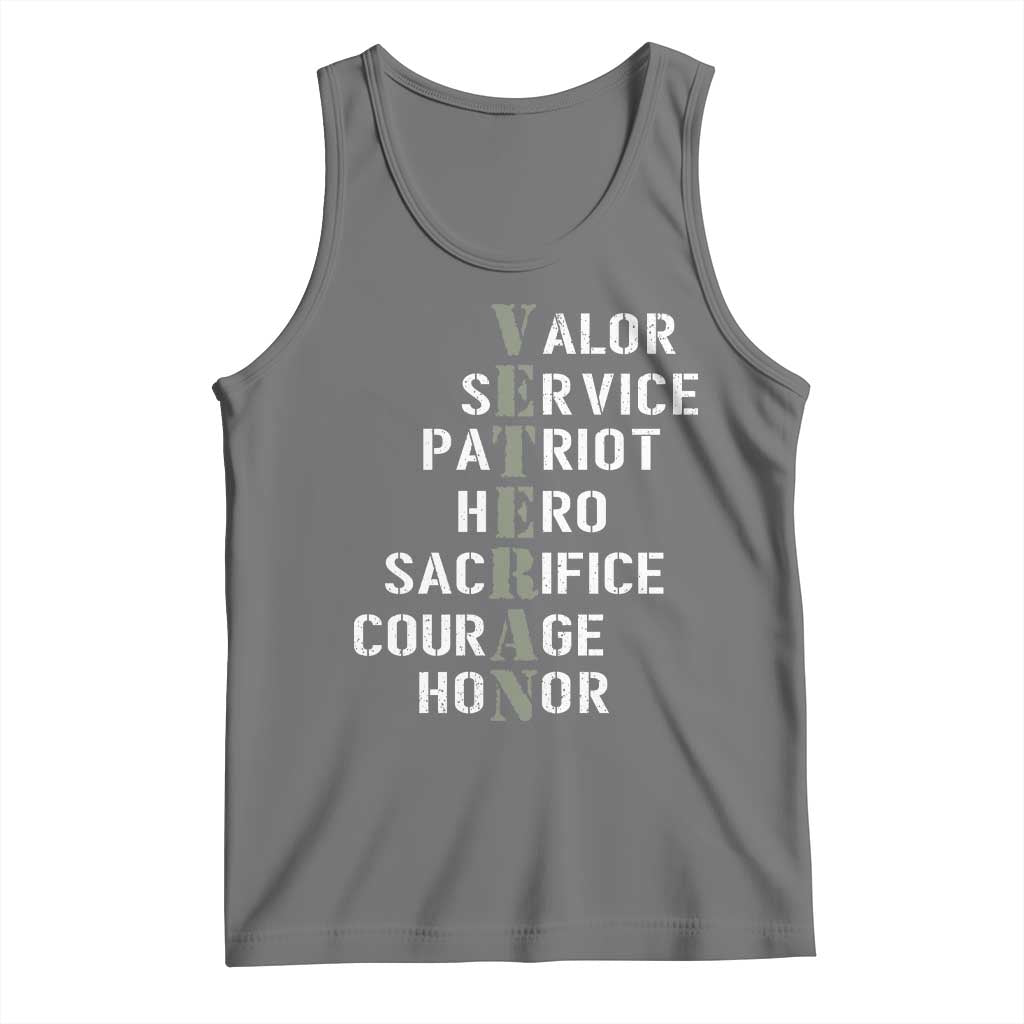Veterans Valor Service Patriot Hero Sacrifice Courage Honor Tank Top - Wonder Print Shop