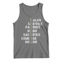 Veterans Valor Service Patriot Hero Sacrifice Courage Honor Tank Top - Wonder Print Shop