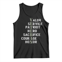 Veterans Valor Service Patriot Hero Sacrifice Courage Honor Tank Top - Wonder Print Shop