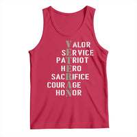 Veterans Valor Service Patriot Hero Sacrifice Courage Honor Tank Top - Wonder Print Shop