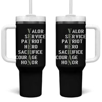 Veterans Valor Service Patriot Hero Sacrifice Courage Honor Tumbler With Handle - Wonder Print Shop