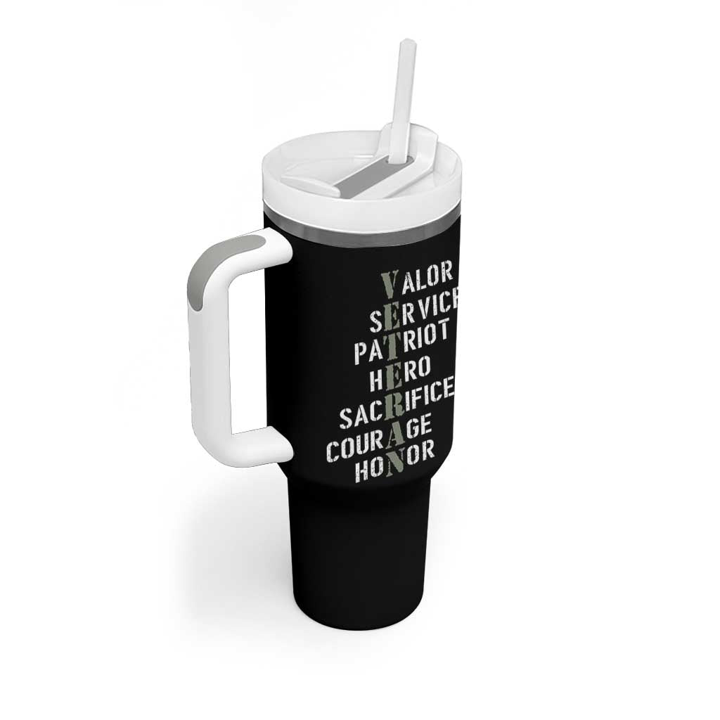 Veterans Valor Service Patriot Hero Sacrifice Courage Honor Tumbler With Handle - Wonder Print Shop