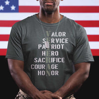 Veterans Valor Service Patriot Hero Sacrifice Courage Honor T Shirt - Wonder Print Shop