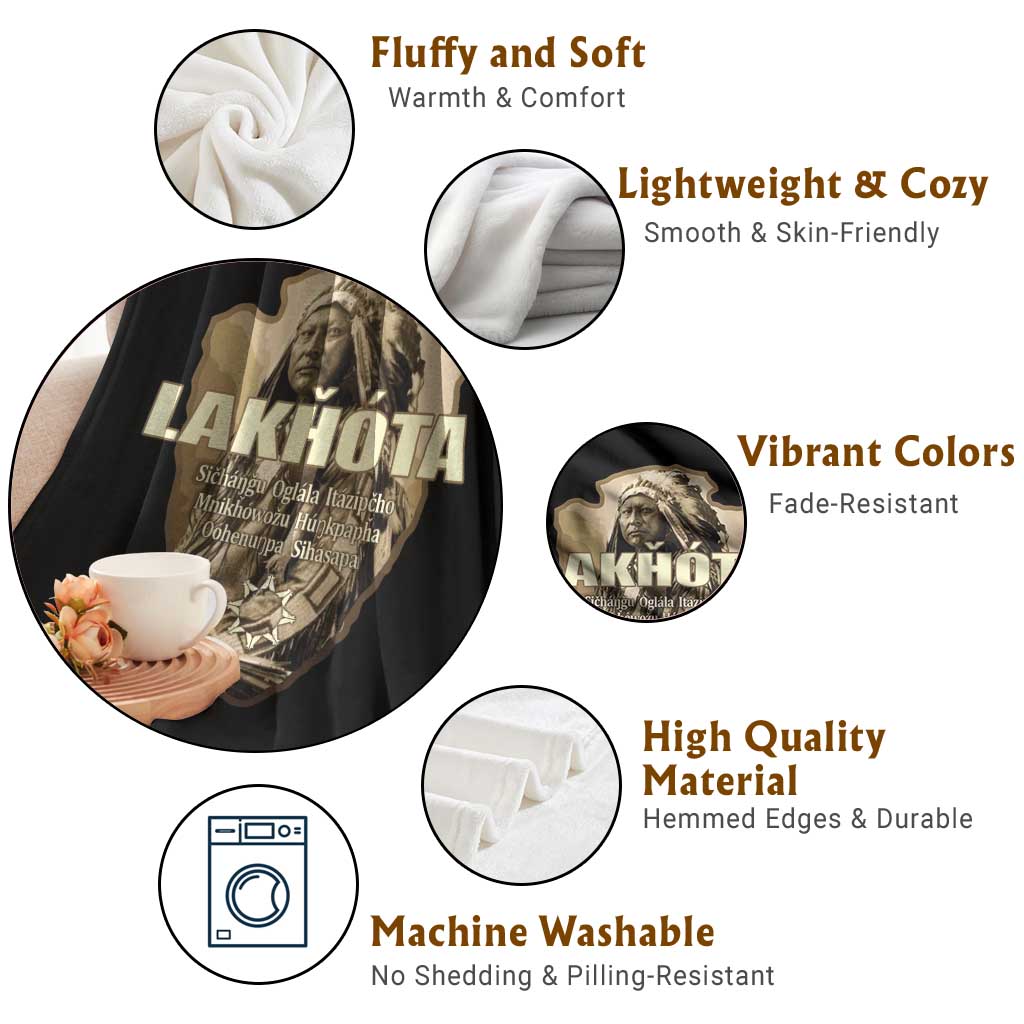 Chief Spotted Elk Lakhota Lakota Sioux Native American Indian Throw Blanket - Wonder Print Shop