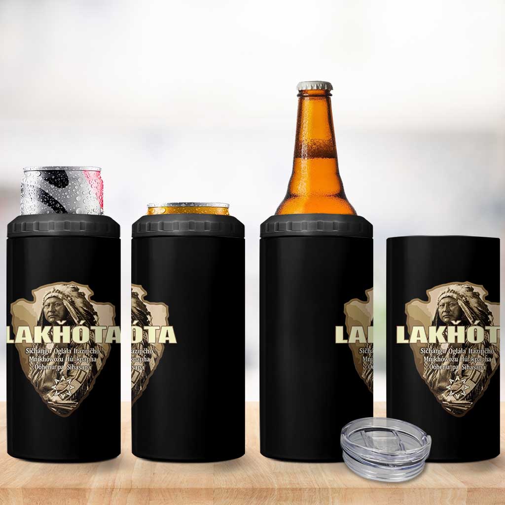 Chief Spotted Elk Lakhota Lakota Sioux Native American Indian 4 in 1 Can Cooler Tumbler - Wonder Print Shop