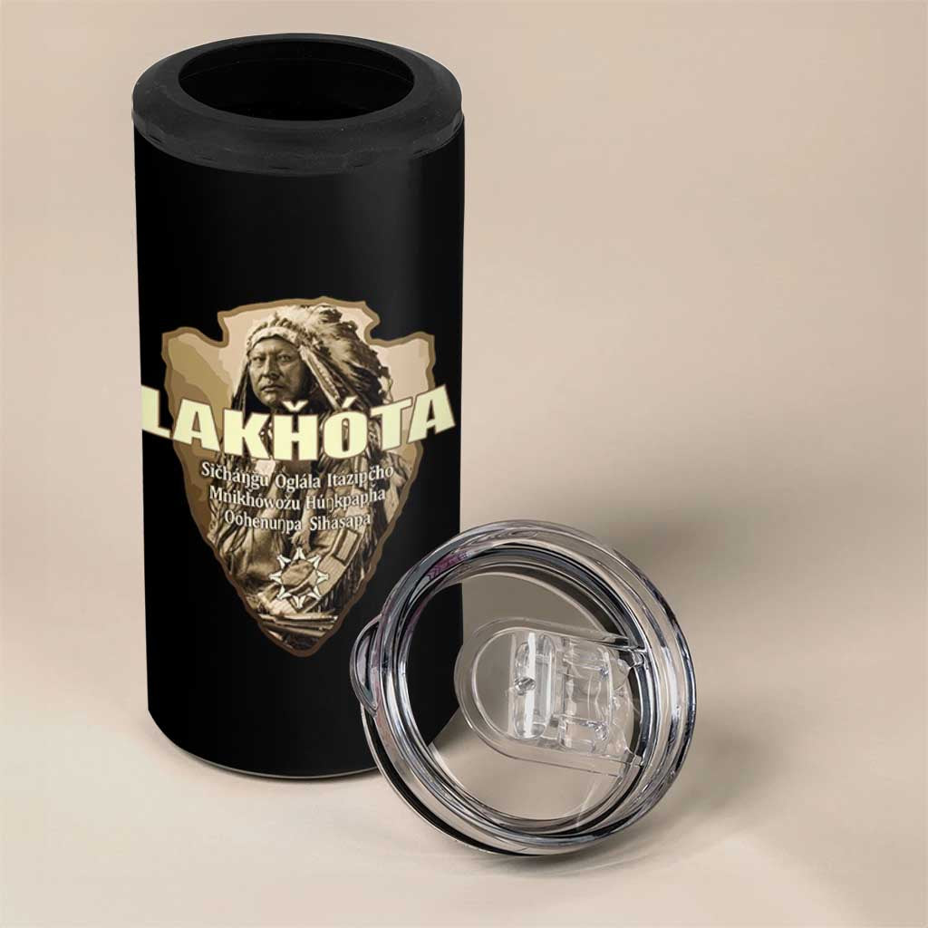 Chief Spotted Elk Lakhota Lakota Sioux Native American Indian 4 in 1 Can Cooler Tumbler - Wonder Print Shop
