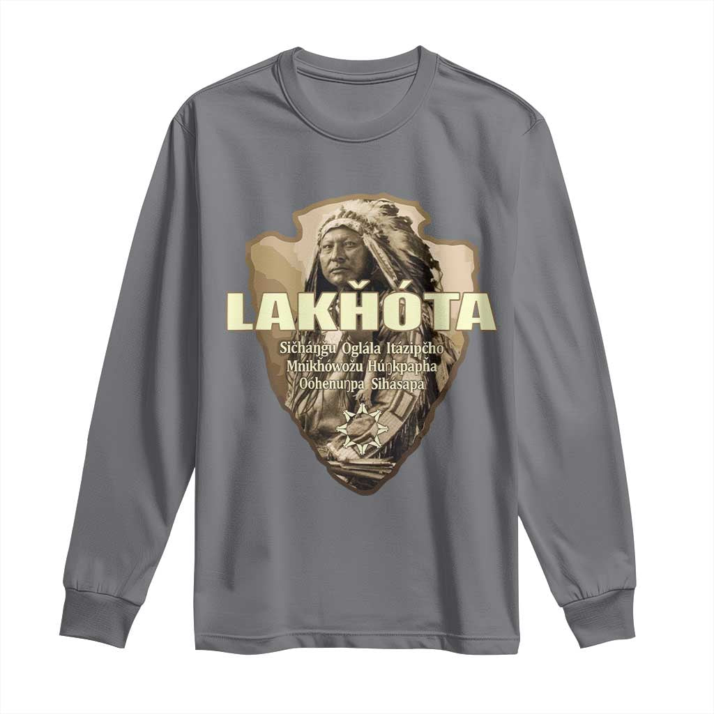 Chief Spotted Elk Lakhota Lakota Sioux Native American Indian Long Sleeve Shirt - Wonder Print Shop