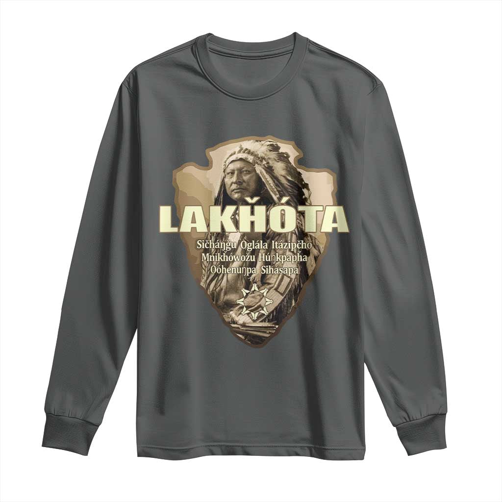 Chief Spotted Elk Lakhota Lakota Sioux Native American Indian Long Sleeve Shirt - Wonder Print Shop
