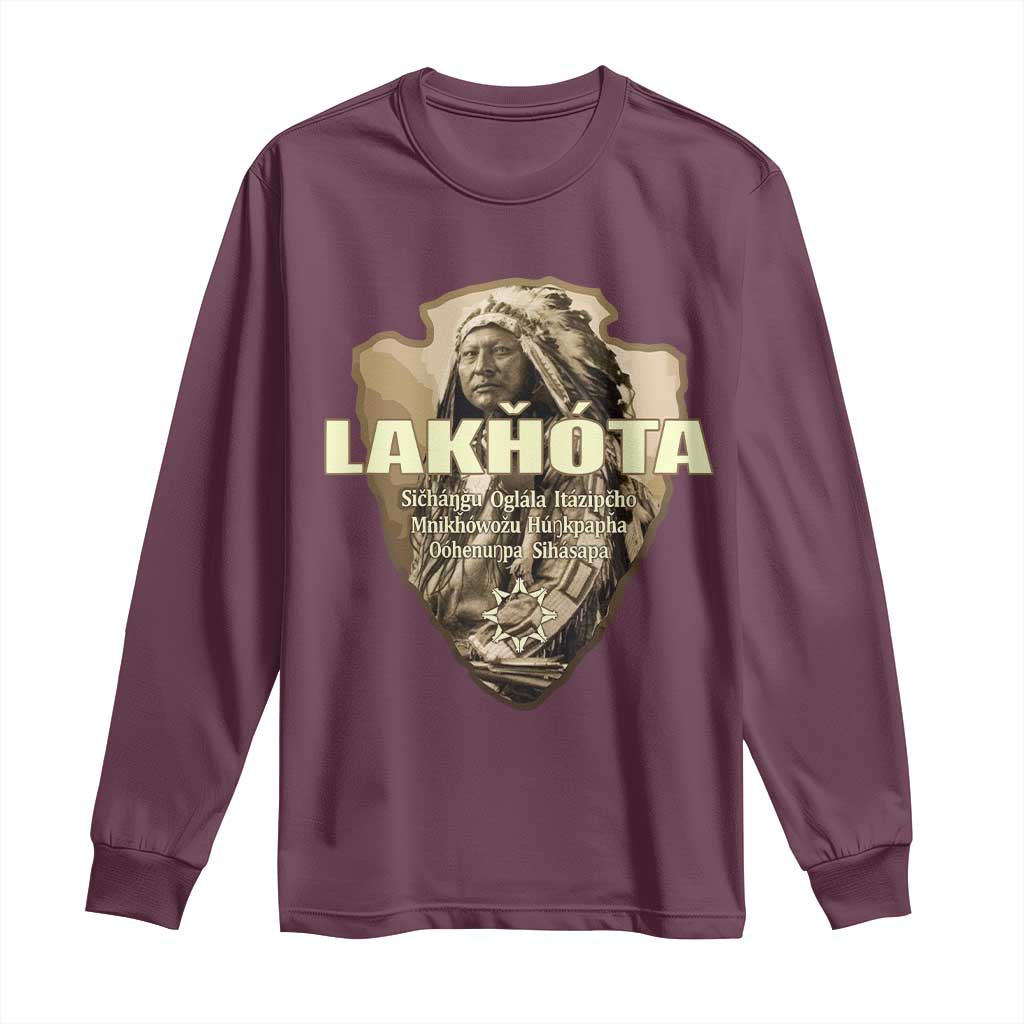 Chief Spotted Elk Lakhota Lakota Sioux Native American Indian Long Sleeve Shirt - Wonder Print Shop