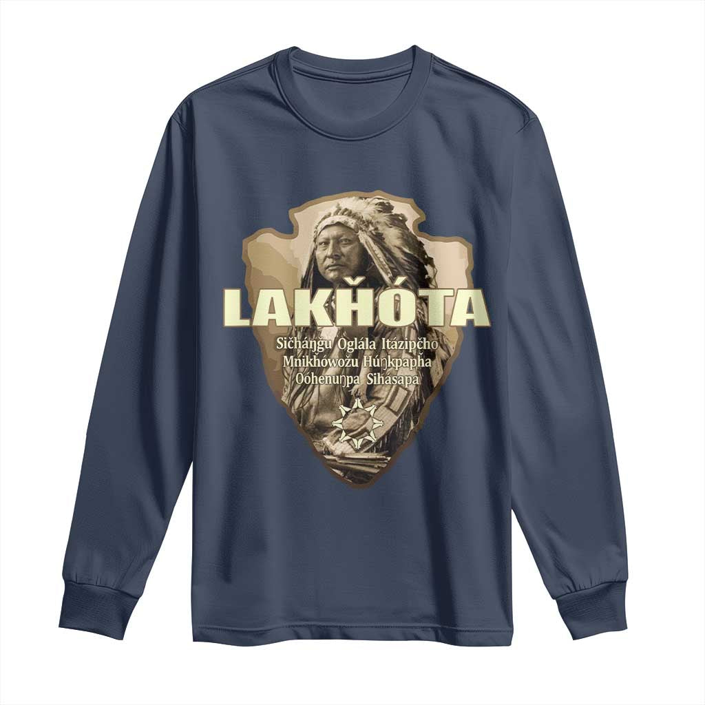 Chief Spotted Elk Lakhota Lakota Sioux Native American Indian Long Sleeve Shirt - Wonder Print Shop