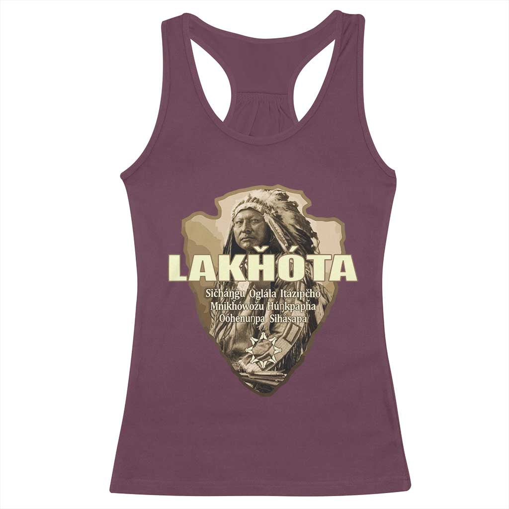 Chief Spotted Elk Lakhota Lakota Sioux Native American Indian Racerback Tank Top - Wonder Print Shop