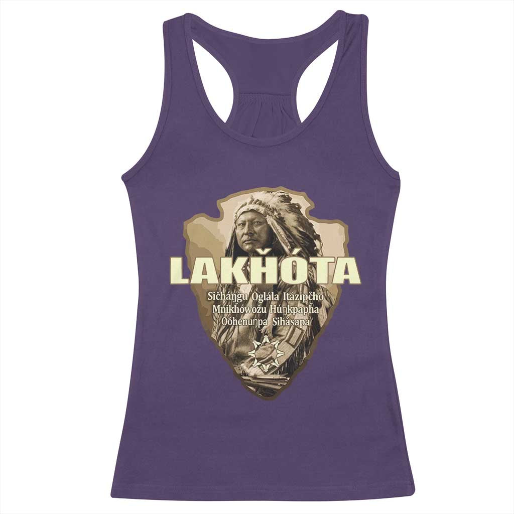 Chief Spotted Elk Lakhota Lakota Sioux Native American Indian Racerback Tank Top - Wonder Print Shop