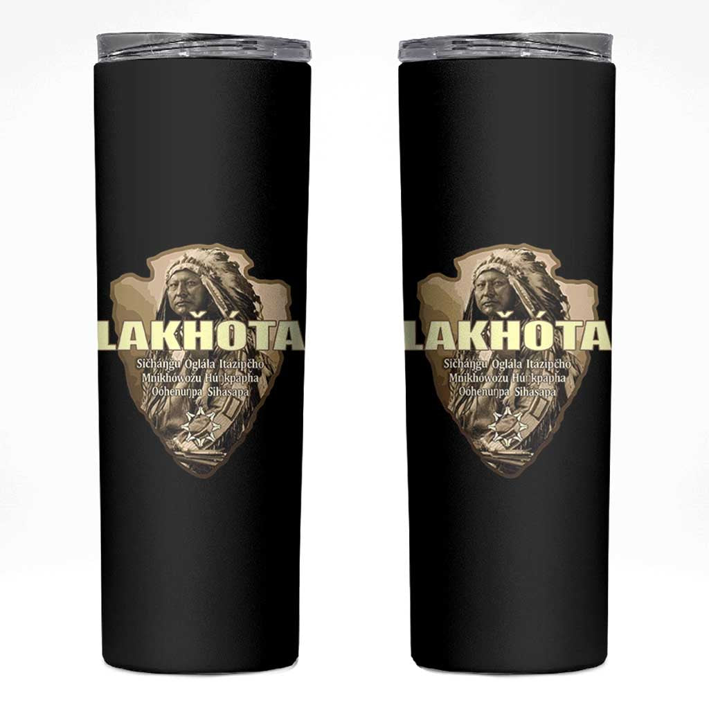 Chief Spotted Elk Lakhota Lakota Sioux Native American Indian Skinny Tumbler - Wonder Print Shop