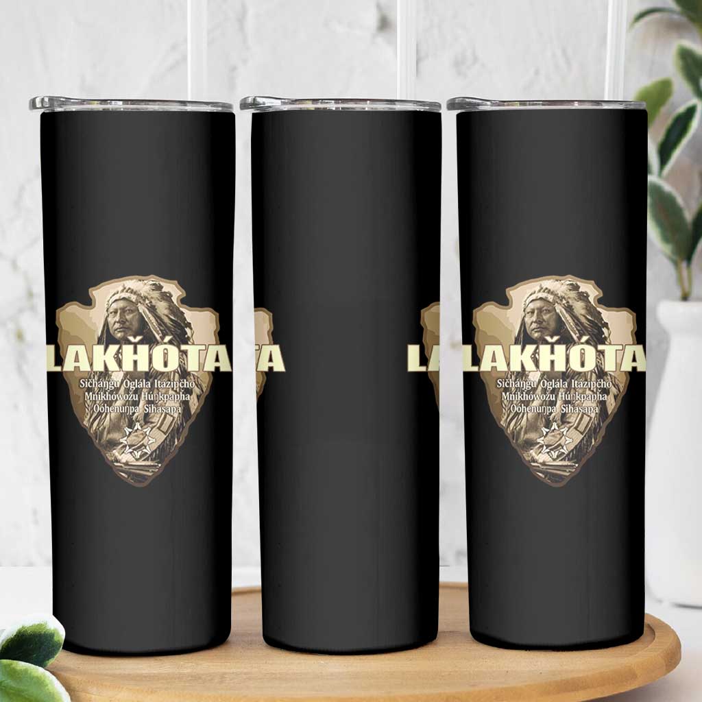 Chief Spotted Elk Lakhota Lakota Sioux Native American Indian Skinny Tumbler - Wonder Print Shop