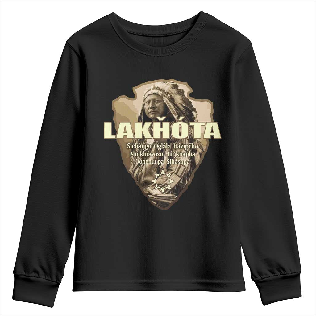 Chief Spotted Elk Lakhota Lakota Sioux Native American Indian Youth Sweatshirt - Wonder Print Shop