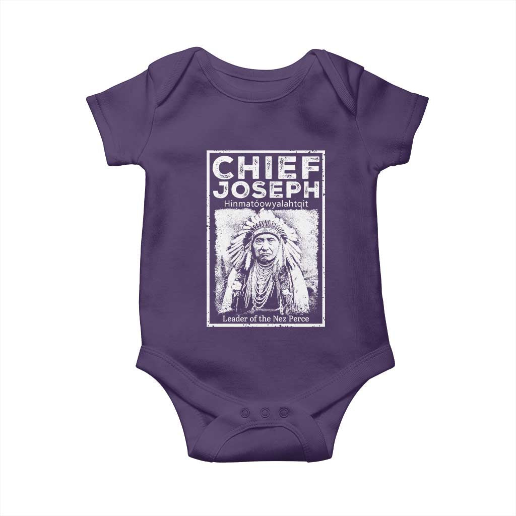 Native American Chief Joseph Baby Onesie Leader Of The Nez Perce Indian History - Wonder Print Shop