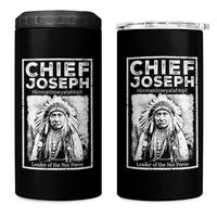 Native American Chief Joseph 4 in 1 Can Cooler Tumbler Leader Of The Nez Perce Indian History - Wonder Print Shop