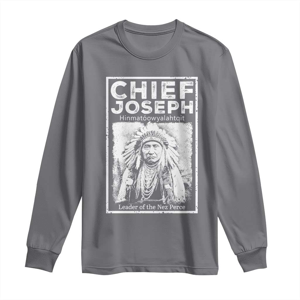 Native American Chief Joseph Long Sleeve Shirt Leader Of The Nez Perce Indian History - Wonder Print Shop