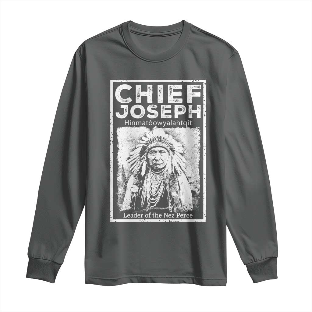 Native American Chief Joseph Long Sleeve Shirt Leader Of The Nez Perce Indian History - Wonder Print Shop