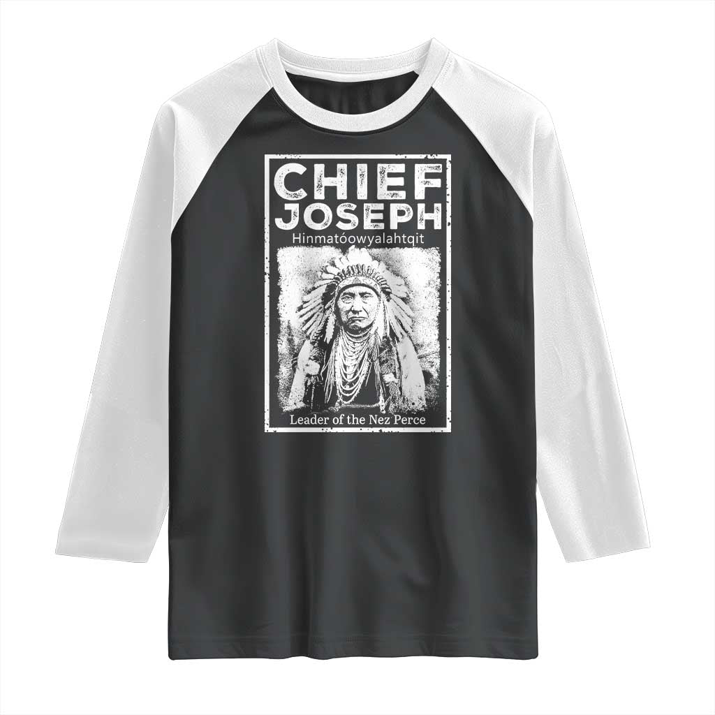 Native American Chief Joseph Raglan Shirt Leader Of The Nez Perce Indian History - Wonder Print Shop