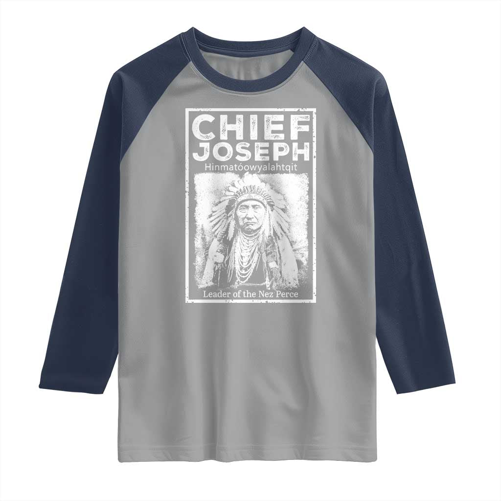 Native American Chief Joseph Raglan Shirt Leader Of The Nez Perce Indian History - Wonder Print Shop