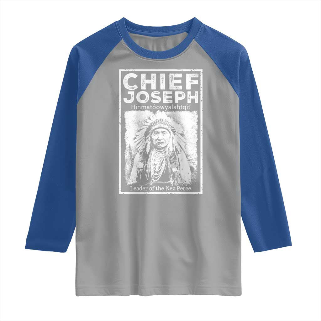 Native American Chief Joseph Raglan Shirt Leader Of The Nez Perce Indian History - Wonder Print Shop