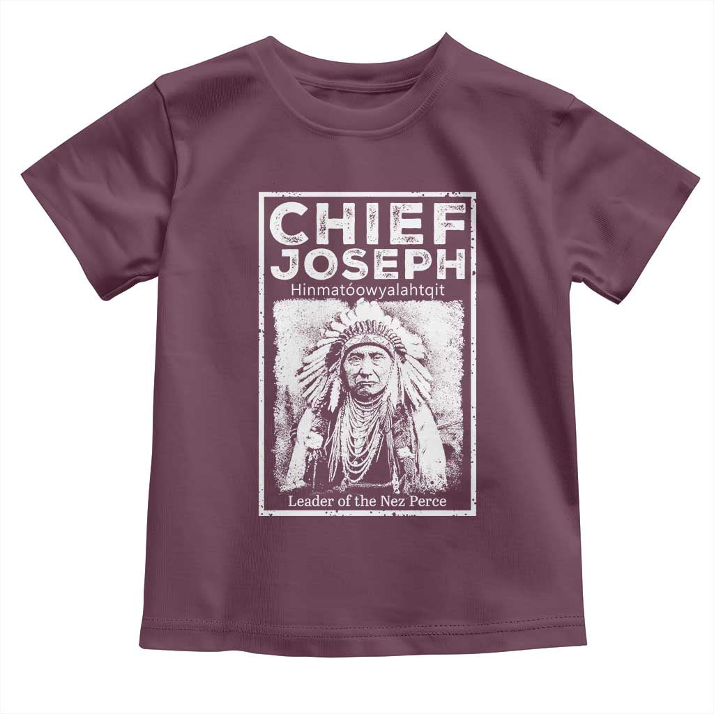 Native American Chief Joseph Toddler T Shirt Leader Of The Nez Perce Indian History - Wonder Print Shop
