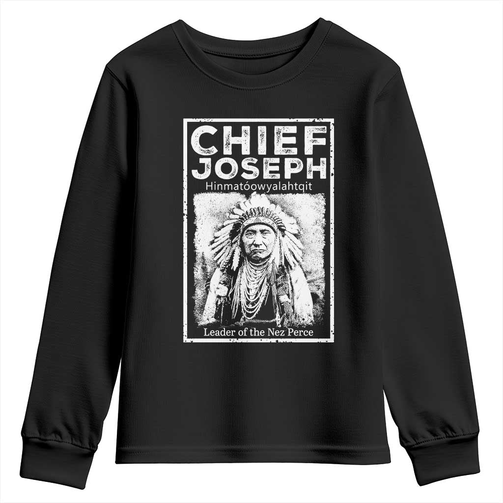 Native American Chief Joseph Youth Sweatshirt Leader Of The Nez Perce Indian History - Wonder Print Shop