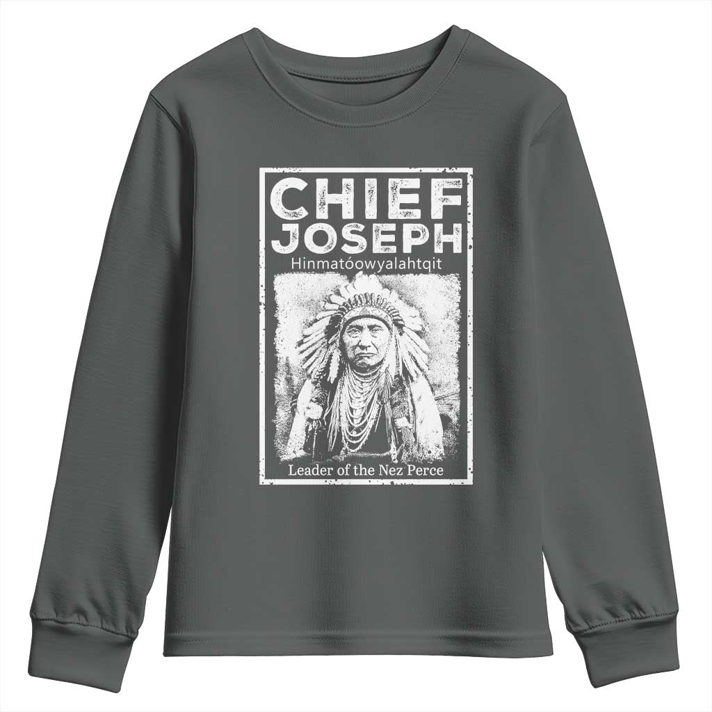 Native American Chief Joseph Youth Sweatshirt Leader Of The Nez Perce Indian History - Wonder Print Shop